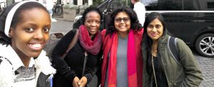 Together here during a visit by a German teacher exchange programme are (from left) Ms Sbongimpile Mdabe, Dr Samukelisiwe Mngomezulu, Dr Angela James and Ms Denosha Mungal.