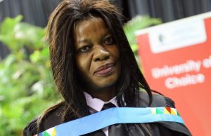 Ms Mbali Sithole graduates with a Bachelor of Education degree.