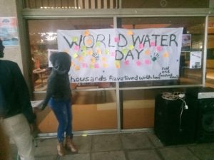 Members of the Edgewood Environmental Forum celebrating World Water Day at the Edgewood Campus on the 22nd of March 2018.
