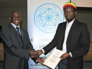 Dr Marshall Maposa is the proud recipient of the prestigious Thomas Pringle award for Best Education article.
