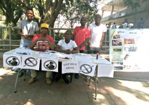 Education students during a drug abuse and gender-based violence awareness campaign.
