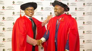 Supervisor Dr Phumlani Myende and his student Dr Themba Mkhize. Supervisor Dr Phumlani Myende and his student Dr Themba Mkhize.