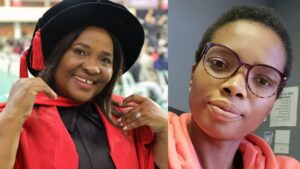 Drs Zanele Zama and Thabile Zondi share a moment at graduation.