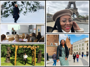 PhD candidate and lecturer, Ms Zoleka Mkhabela enjoying the sights and sounds of Poland and Paris.