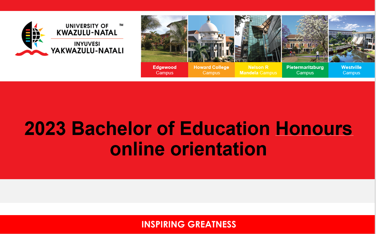 2023 Bachelor of Education Hounors Online Orientation